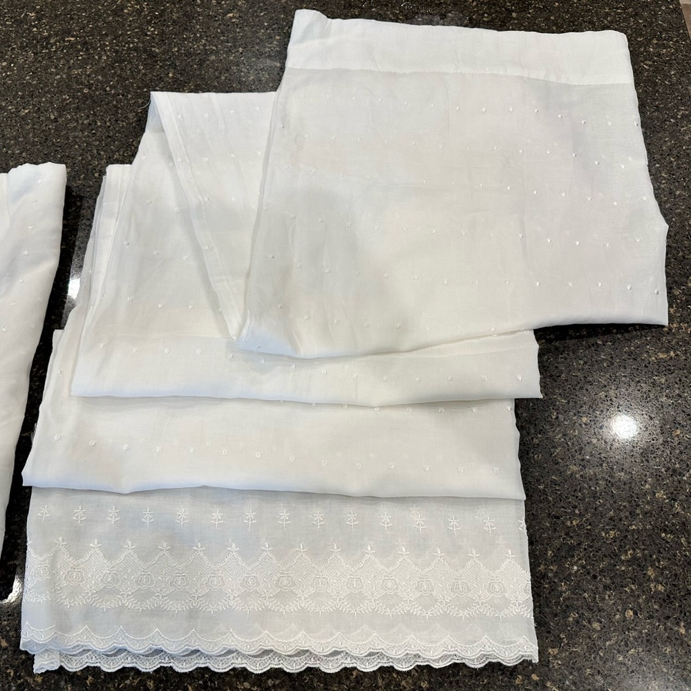 Simply Shabby Chic Cotton Curtains (2 panels) - 84” length
